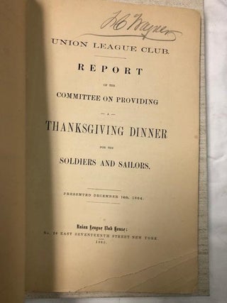 Report of the Committee on Providing a Thanksgiving Dinner for the Soldiers and Sailors : presented December 14th, 1864.