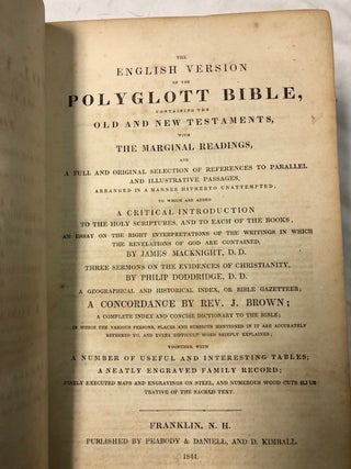 The English Version Of The Polyglott Bible, Containing The Old And New Testaments; With Marginal Readings...James Macknight...Philip Doddridge...J. Brown