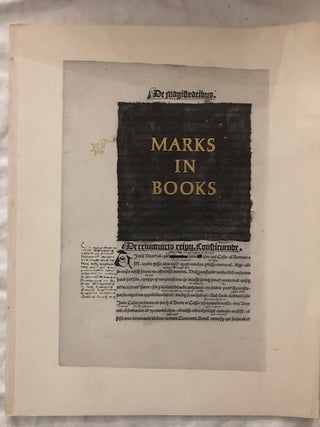 Item #1321 Marks In Books. Roger E. Stoddard
