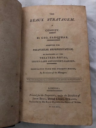The Beaux Stratagem, The Spanish Fryar , The Distrest Mother (translated by Ambrose Philips, from the Andromaque of Racine).