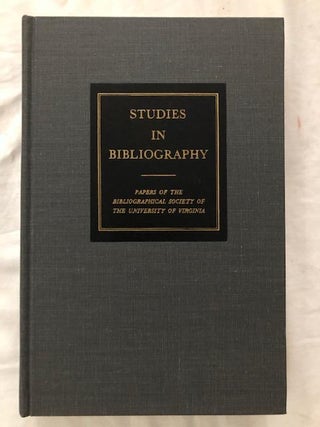Item #1645 Studies In Bibliography Volume 33. Fredson Bowers