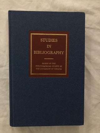 Item #1779 Studies In Bibliography Volume 59. David L. Vander Meulen