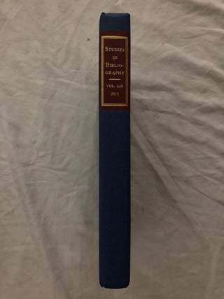 Studies In Bibliography Volume 59