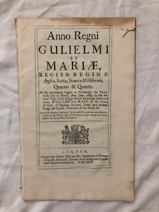 Item #1809 Anno Quarto & Quinto Gulielmi & Mariae.; An Act for Continuing the Acts for...