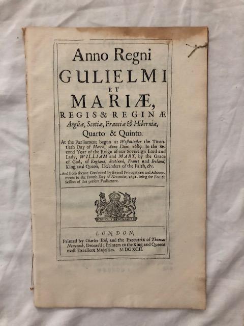 Item #1809 Anno Quarto & Quinto Gulielmi & Mariae.; An Act for Continuing the Acts for Prohibiting all Trade and Commerce with France and for the Encouragement of Privateers