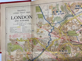 Bacon's New Large Print Map of London and Suburbs; Extending from Highgate to Crystal Palace, Twickenham to Greenwich
