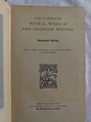 The Complete Poetical Works Of John Greenleaf Whittier