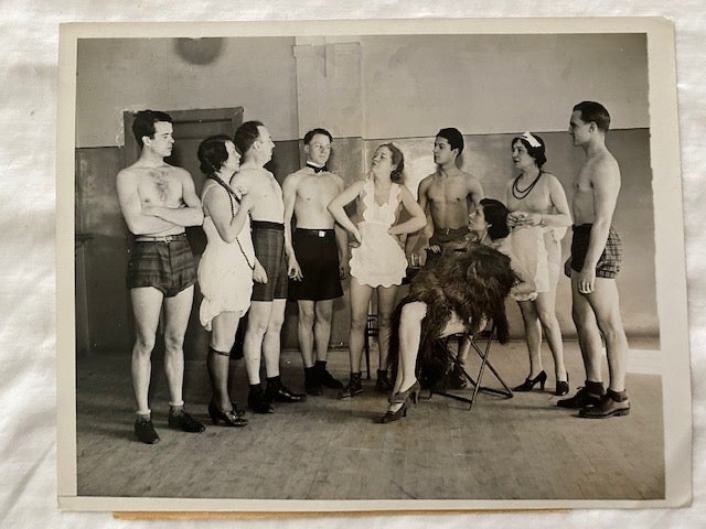 Item #2109 The Girl From Child's In 1950 (cast photo from "dress" rehearsal for nudist play NYC); The Nudist Theater Guild