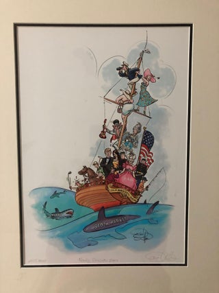 Donald Trump Cartoon Rocky Seas-On