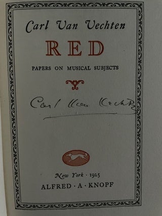 Red. Papers on Musical Subjects (Signed)