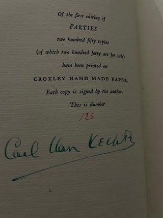 Parties (Signed); A Novel of Contemporary New York Life