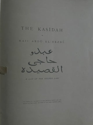 The Kasidah Of Haji Abdu El-Yezdi