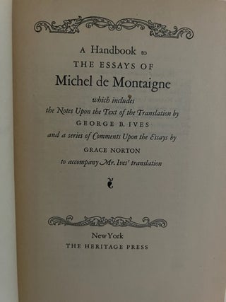 A Handbook To The Essays of Montaigne