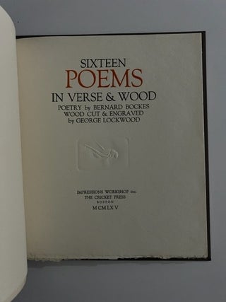 Sixteen Poems; In Verse & Wood