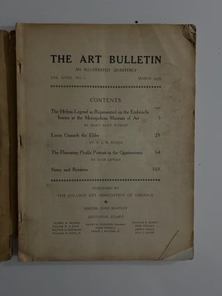 The Art Bulletin An Illustrated Quarterly Vol. XVIII No I