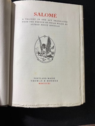 Salome a Tragedy in One Act; Translated from the French by Alfred Bruce Douglas