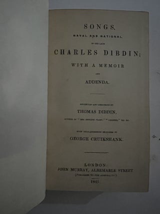 Songs, Naval and National, of the Late Charles Dibdin (KELLIEGRAM BINDING)