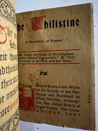 The Philistine: A Periodical of Protest (Volume 25 complete. 6 issues June-November 1907)