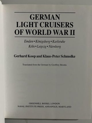German light cruisers of World War II: Emden, Konigsberg, Karlsruhe, Koln, Leipzig, Nurnberg