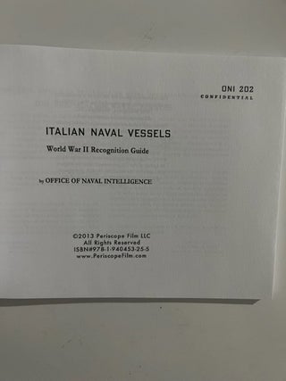 ONI 202 Italian Naval Vessels: World War II Recognition Guide