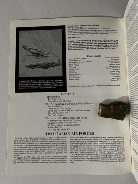 Regia Aeronauctia Pictorial History of the Aeronautica Nazionale Repubblicana and the Italian Co Belligerent Air Force 1943 1945 by F. D Amico G