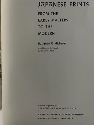 Japanese Prints; From The Early Masters To The Modern