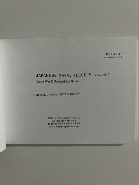 ONI 41-42 I 1944 Series Japanese Naval Vessels Volume I & Volume II; World  War II Recognition Guide | Office Of Naval Intelligence | Reprint