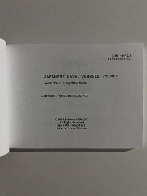 ONI 41-42 I 1944 Series Japanese Naval Vessels Volume I & Volume II; World  War II Recognition Guide by Office Of Naval Intelligence on Liberty Book
