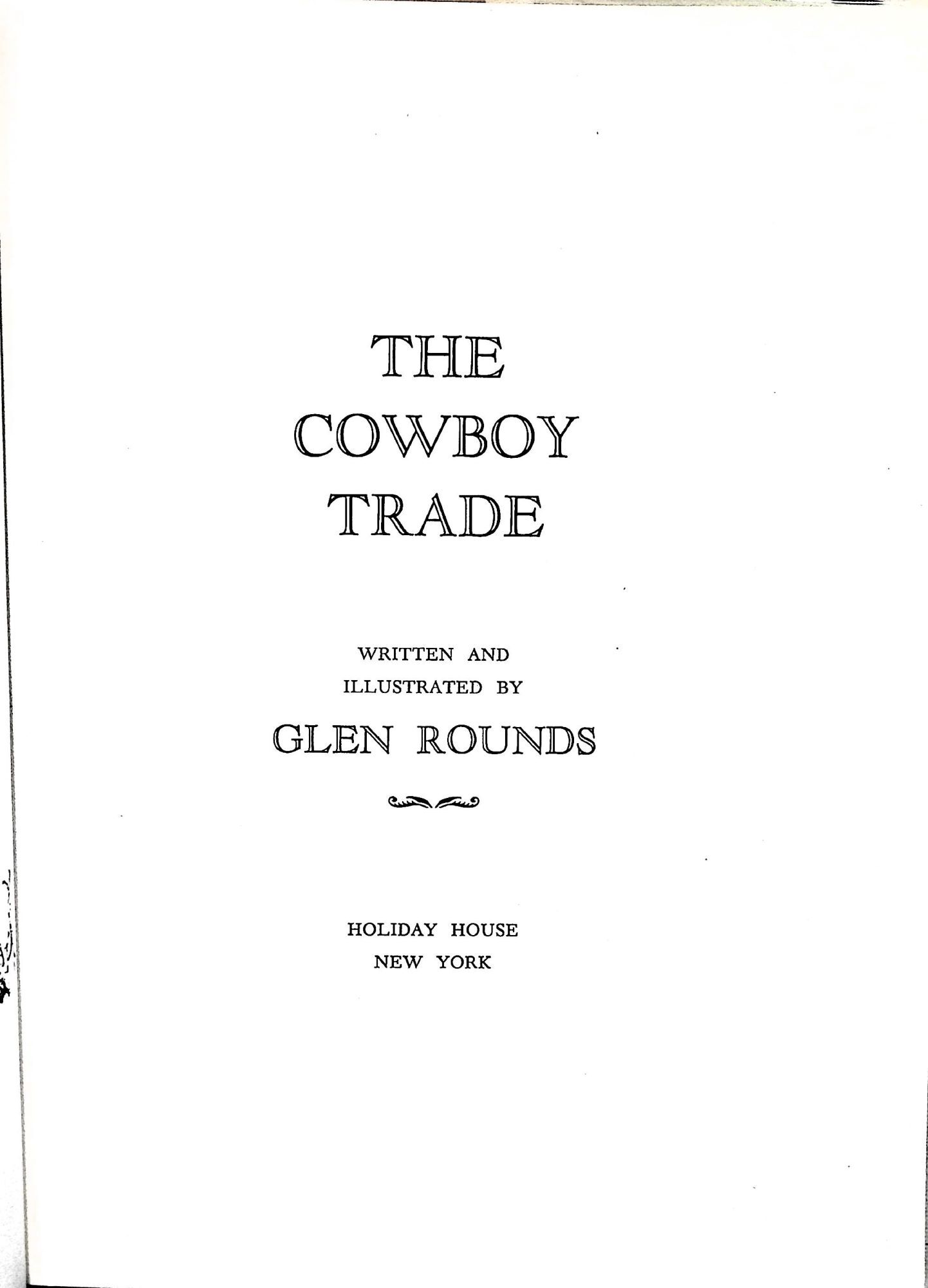 The Cowboy Trade Signed | Glen Rounds | First Edition