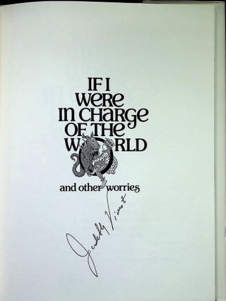 If I Were in Charge of the World and Other Worries: Poems for Children and Their Parents (Signed)