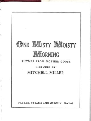 One Misty Moisty Morning Rhymes from Mother Goose