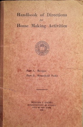 Item #4540 Handbook of Directions for Home Making Activities: Part 1. Recipes. Part 2. Household...