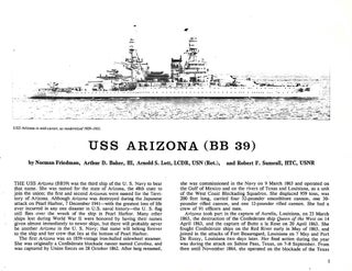 USS Arizona (BB 39) Ship's Data: A Photographic History