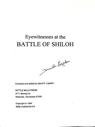 Eyewitnesses at the Battle of Shiloh (signed by author)