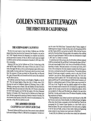 Golden State Battlewagon: U.S.S. California BB-44 (Warship Series No. 3)