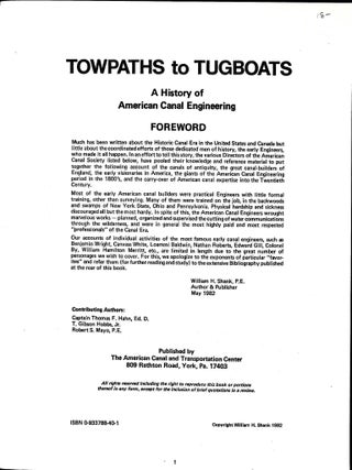 Towpaths to Tugboats: A History of American Canal Engineering