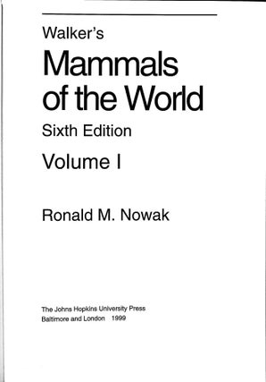 Walker's Mammals of the World (2-Volume Set)
