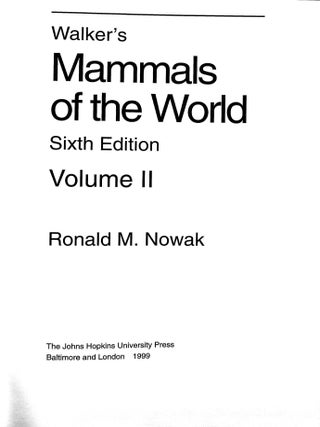 Walker's Mammals of the World (2-Volume Set)