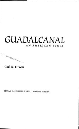 Guadalcanal: an American Story