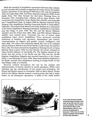US World War II Amphibious Tactics, Army and Marine Corps, Pacific Theater