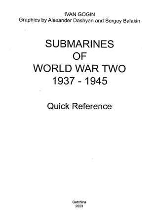 Submarines of World War Two (Navypedia Reference)