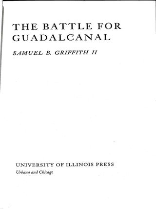 The Battle for Guadalcanal