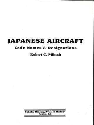 Japanese Aircraft, Code Names & Designation