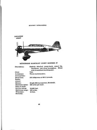 Military Intelligence FM 30-38 Identification of Japanese Aircraft