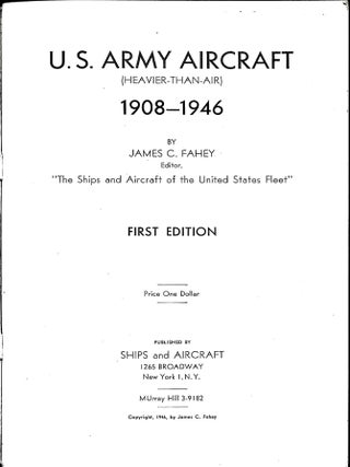 U.S. Army Aircraft 1908-1946