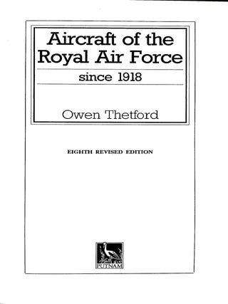 Aircraft of the Royal Air Force Since 1918