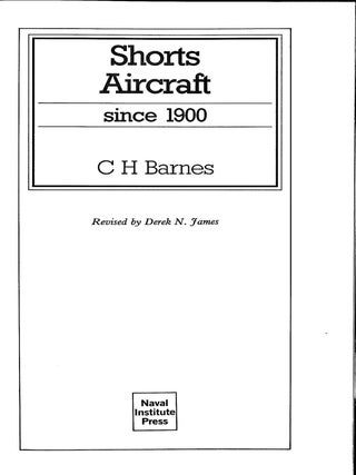 Shorts Aircraft Since 1900