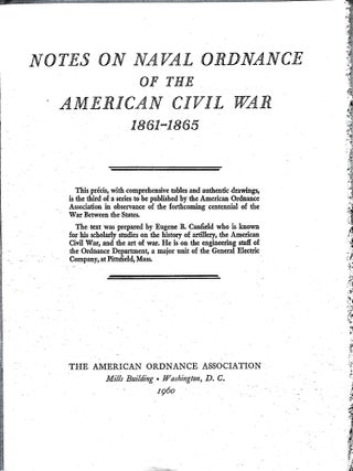 Notes On Naval Ordnance Of The American Civil War 1861-1865