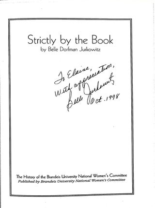 Strictly By the Book (Signed)