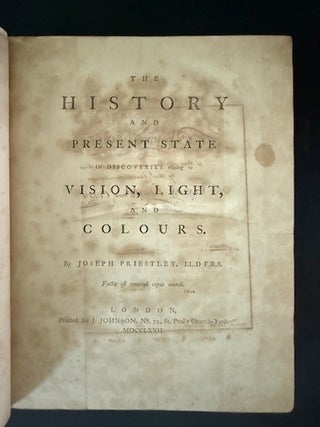 The History and Present State of Discoveries relating to Vision, Light And Colours.(2 Vols.)
